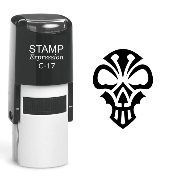 stampexpression - Skull Self Inking Rubber Stamp - Black Ink (A-60424)