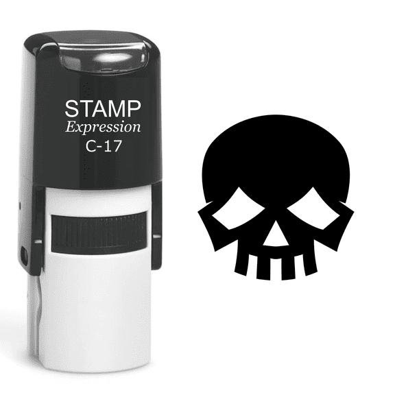 stampexpression - Skull Self Inking Rubber Stamp - Black Ink (A-60430)