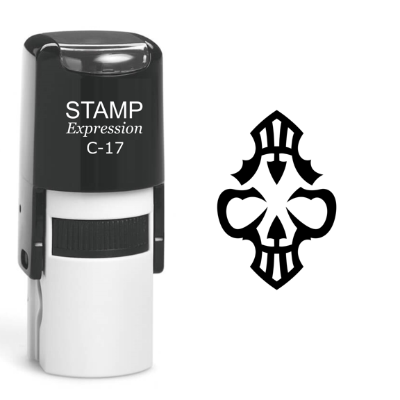 stampexpression - Skull Self Inking Rubber Stamp - Black Ink (A-60433)