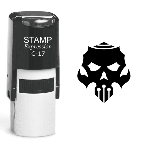 stampexpression - Skull Self Inking Rubber Stamp - Black Ink (A-60440)