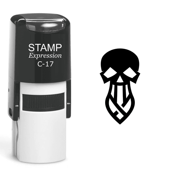 stampexpression - Skull Self Inking Rubber Stamp - Black Ink (A-60441)
