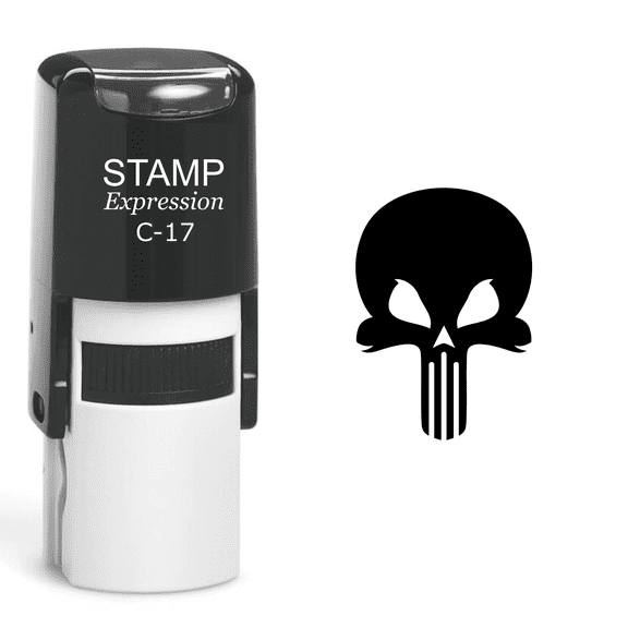 stampexpression - Skull Self Inking Rubber Stamp - Black Ink (A-60453)