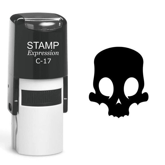 stampexpression - Skull Self Inking Rubber Stamp - Black Ink (A-60454)