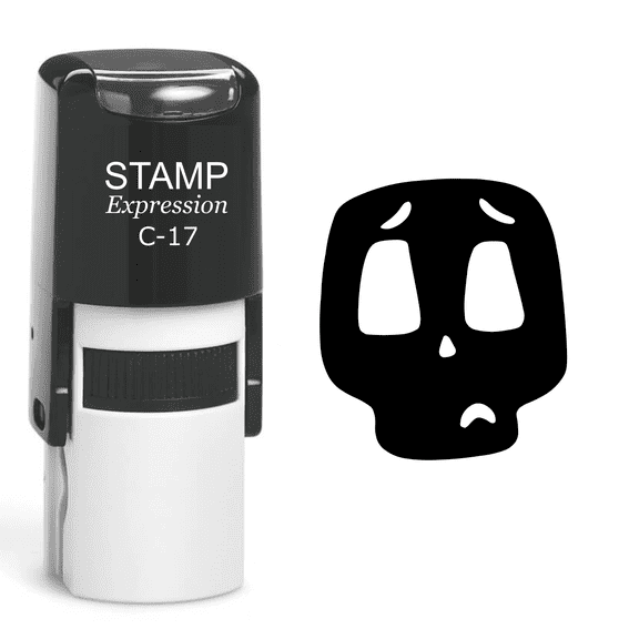 stampexpression - Skull Self Inking Rubber Stamp - Black Ink (A-60477)
