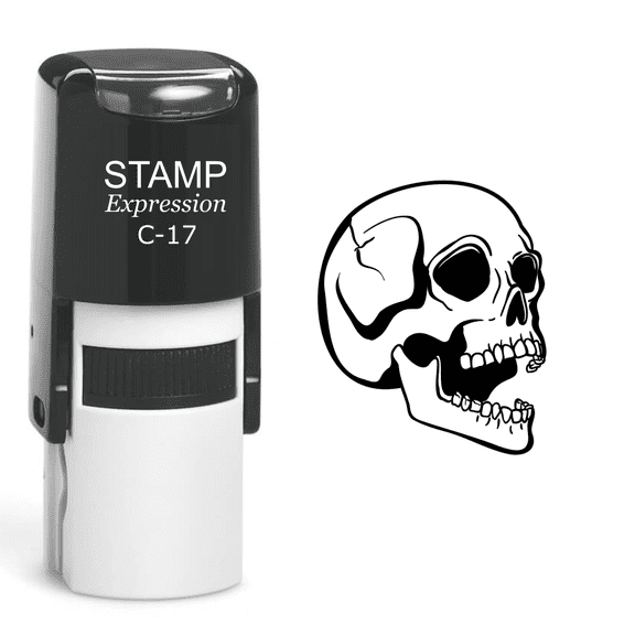 stampexpression - Skull Self Inking Rubber Stamp - Black Ink (A-60626)