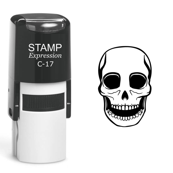 stampexpression - Skull Self Inking Rubber Stamp - Black Ink (A-60636)