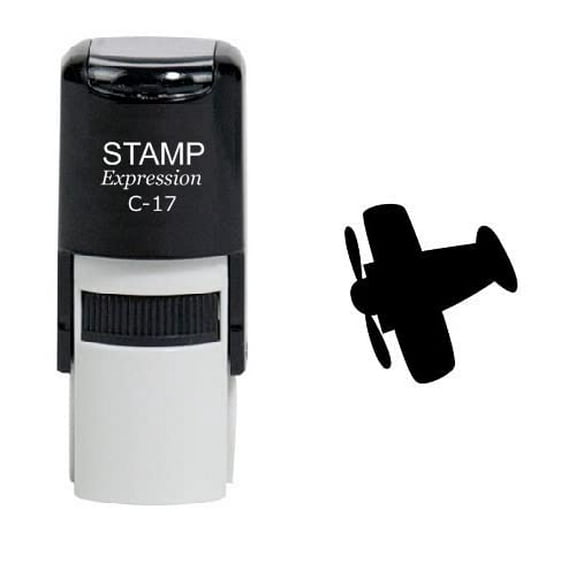 stampexpression - Small Airplane Self Inking Rubber Stamp - Black Ink (W-6759)