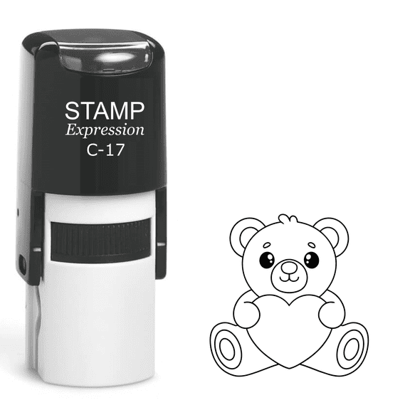 stampexpression - Teddy Bear Self Inking Rubber Stamp - Black Ink (A-62148)