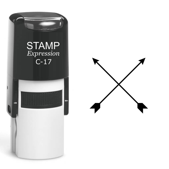 stampexpression - Two Arrows Self Inking Rubber Stamp - Black Ink (A-61038)