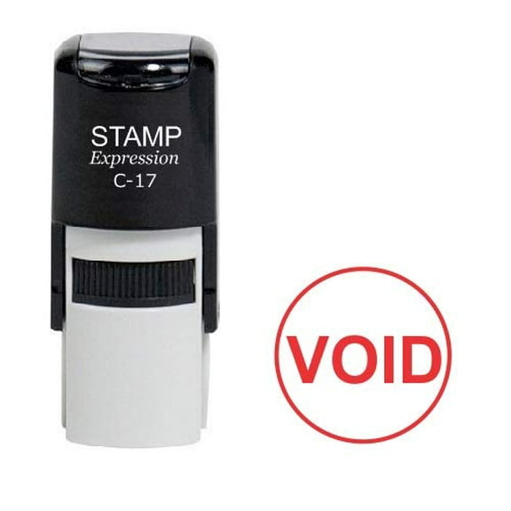 stampexpression - Void Round Office Self Inking Rubber Stamp - Red Ink (W-6989)