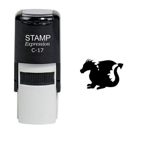 stampexpression - Winged Dragon Self Inking Rubber Stamp - Black Ink (W-6459)