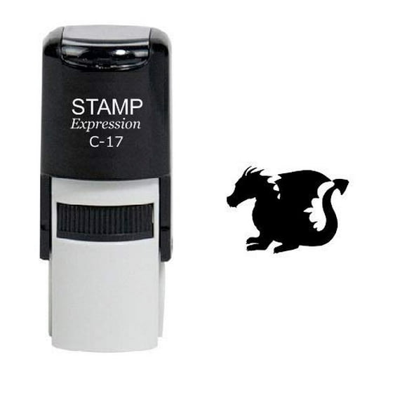stampexpression - Winged Dragon Self Inking Rubber Stamp - Black Ink (W-6459)