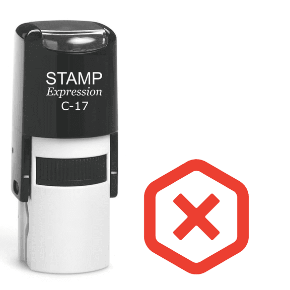 stampexpression - X Mark Self Inking Rubber Stamp - Red Ink (A-62657)