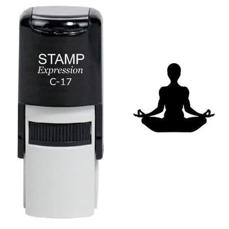 stampexpression - Yoga Pose Self Inking Rubber Stamp - Black Ink (W-6942)