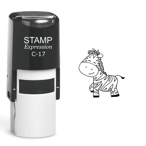 stampexpression - Zebra Self Inking Rubber Stamp - Black Ink (A-60278)