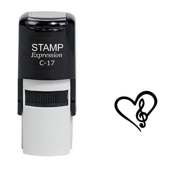 stampexpression - in Love with Music Self Inking Rubber Stamp - Black Ink (W-6190)