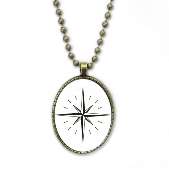 star compass flashing direction necklace vintage chain bead pendant jewelry collection
