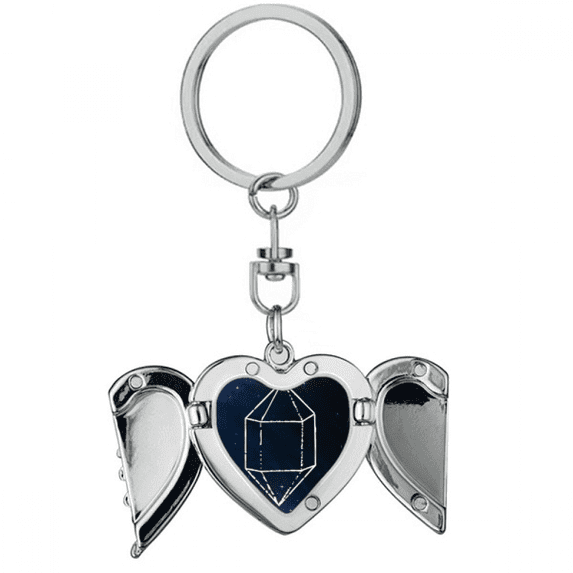 star crystal blue universe fantasy heart angel wing key chain holder