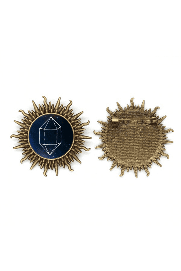star crystal blue universe fantasy metall sonne brosche haken pin