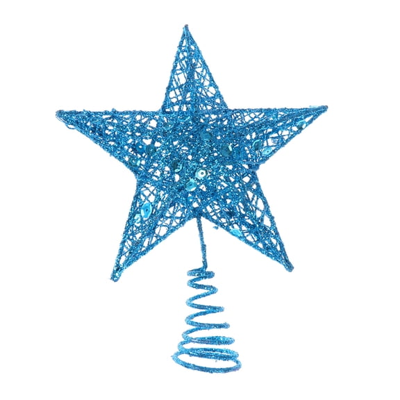 CIMAXIC Blue Iron Christmas Star Topper Glittering for Tree Decoration