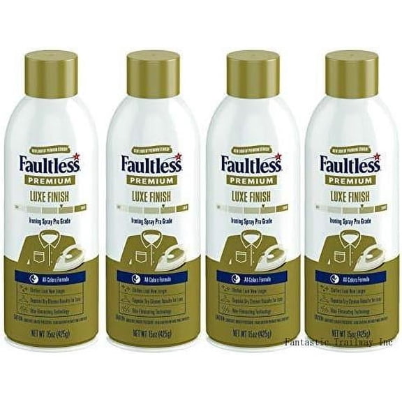 starch spray for clothes – premium luxe finish (15oz 4 pack) professional iron spray starch for clothes & fabric – no stick iron spray, no flaking or clogging