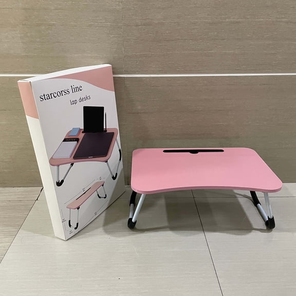 starcorss line Lap desks,Lap Desk Laptop Stand, Bed Tray, Folding Legs, Couch Table, Portable, 23.25" L x 13.75" W x 10.5" H, Pink