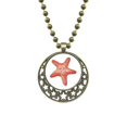 thumbnail image 1 of starfish marine life red illustration pendant star necklmoon chain jewelry, 1 of 3