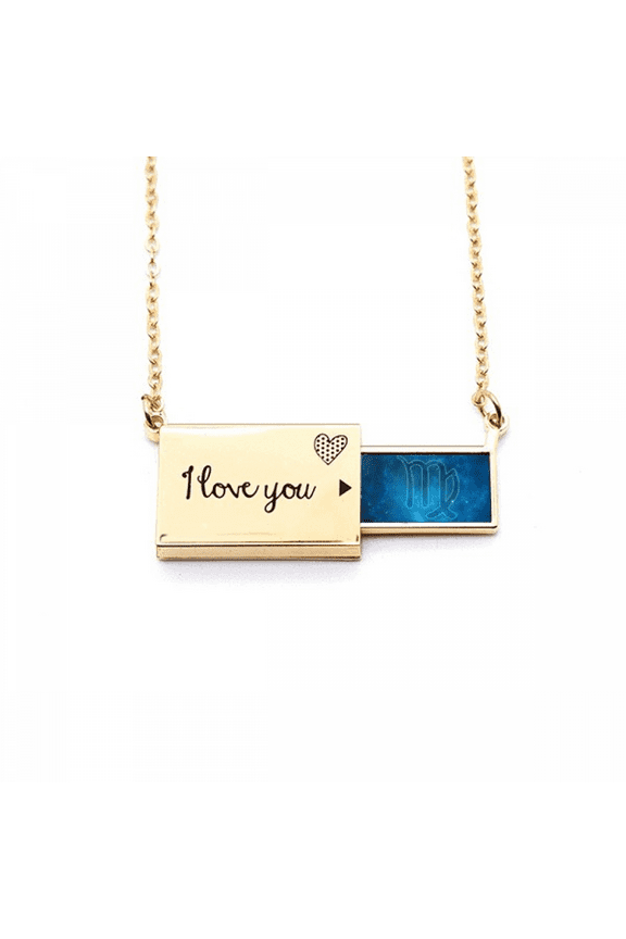 starry night virgo zodiac constellation letter envelope necklace pendant jewelry