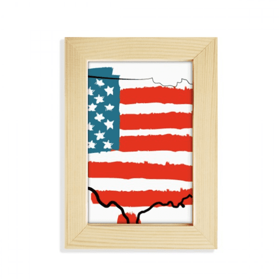 stars and stripes ameflag map country desktop display photo frame picture art painting 5x7 inch
