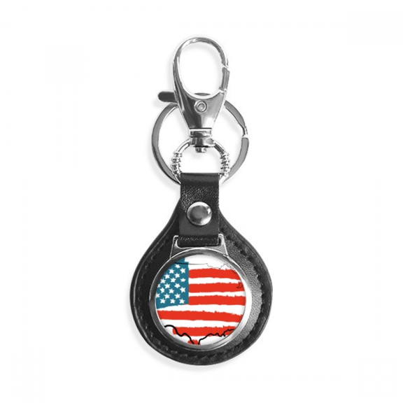 stars and stripes ameflag map country key link chain keyholder finder hook metal