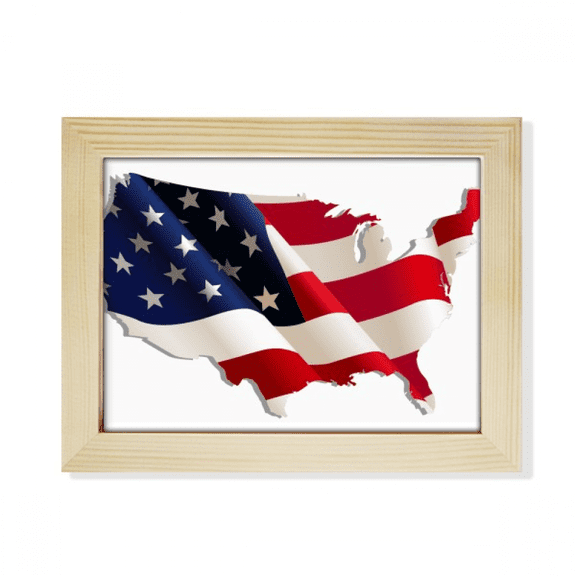 stars and stripes ameflag map desktop photo frame picture art decoration painting 6x8 inch