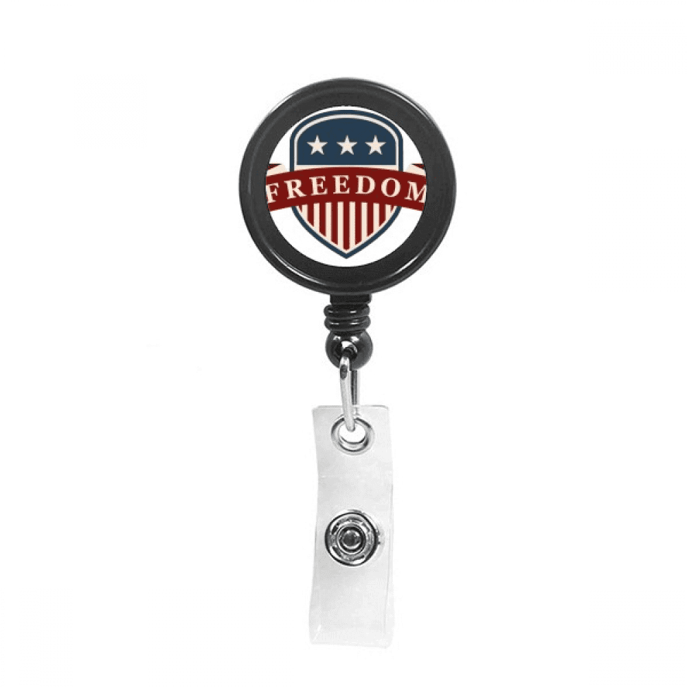 stars and stripes shield amecity Retractable Keychain Badge Holder ID Badge