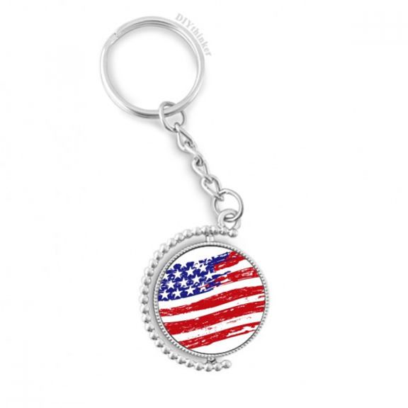 stars and stripes specific amecountry flag rotatable keyholder disc accessories chain clip