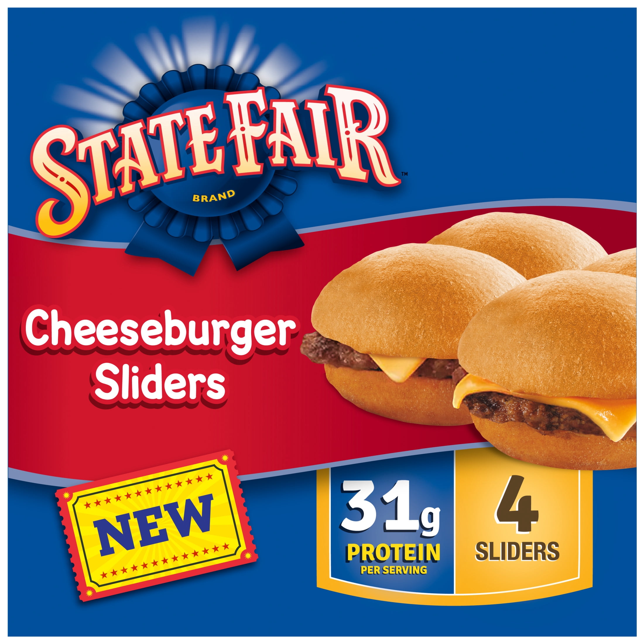 State Fair Cheeseburger Sliders, Fully Cooked, 4 Count, 9.76 oz (Frozen)