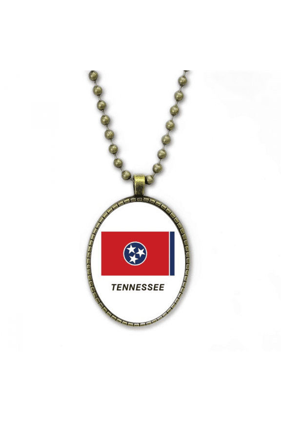 state flag contour necklace vintage chain bead pendant jewelry collection
