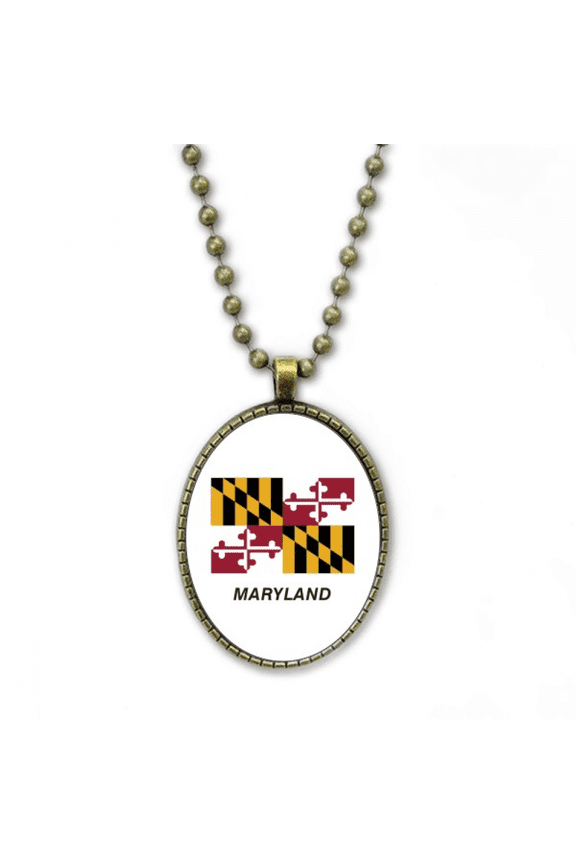 state flag outlines land necklace vintage chain bead pendant jewelry collection