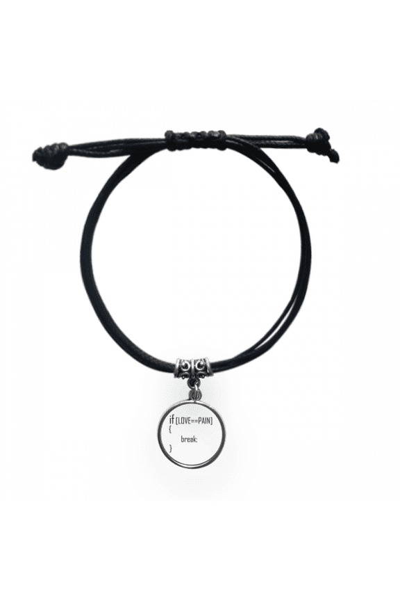 statement if love equals to pain bracelet leather wristband black jewelry