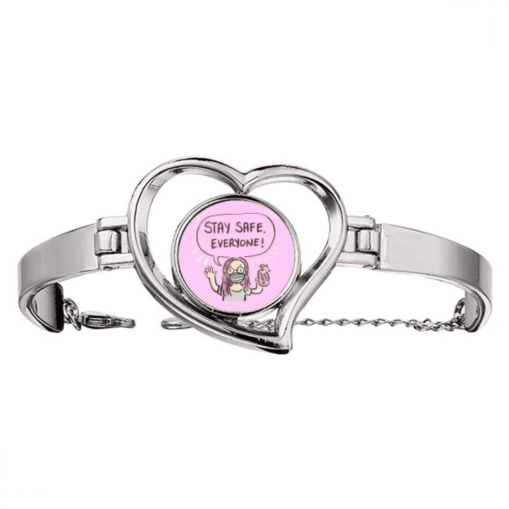 stay safe every facehead respirator bracelet heart jewelry wire bangle