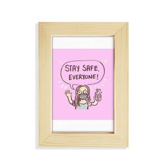 stay safe every facehead respirator desktop display photo frame picture art painting 5x7 inch