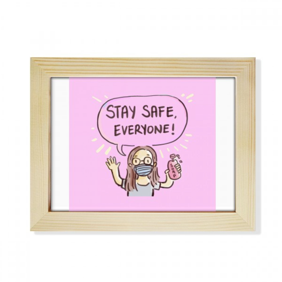 stay safe every facehead respirator desktop photo frame picture art decoration painting 6x8 inch