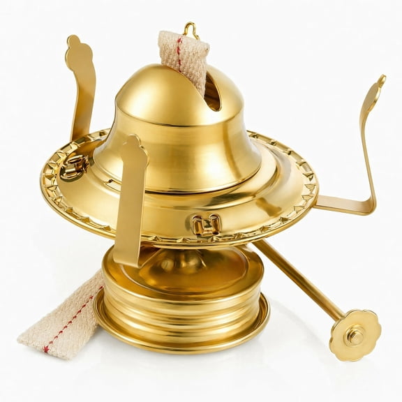 stcellnmex 1 Pc Brass Plated Kerosene Oil Lamp Burner Replacement 1 3/16 Inch Threaded Base for Antique Hurricane Lantern