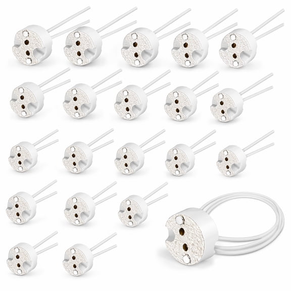 stcellnmex 20 Pack MR16 Socket G4 LED Halogen Lamp Ceramic Wire Connector Base Adapter for MR16 MR11 GU5.3 GU6.35