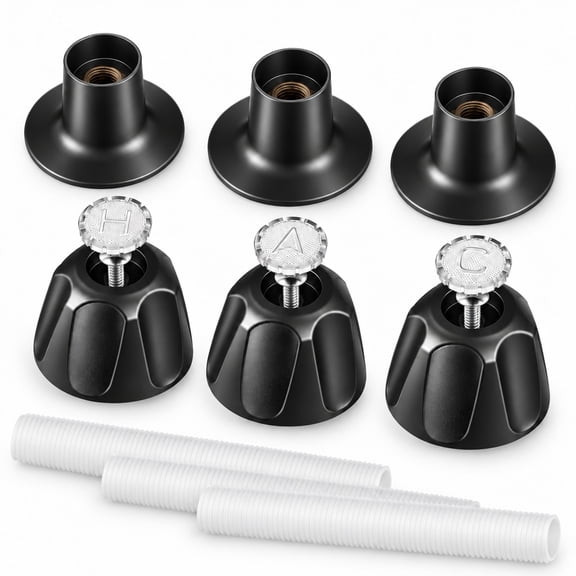 stcellnmex 3 Handle Tub Shower Trim Kit Black 1 Hot 1 Cold 1 Diverter