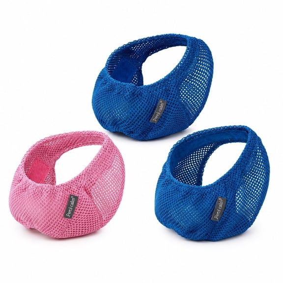 stcellnmex 3 Pieces Cat Muzzles Breathable Mesh Cat Grooming Restraint Bag with Muzzle Anti Bite Anti Meow to Prevent Biting Blue Pink