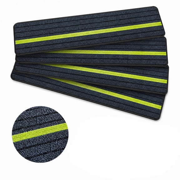stcellnmex 4 Pack RV Step Covers Non Slip Stair Treads with Reflective Strip Waterproof Outdoor Camper Step Rug for Travel Trailer Motorhome 24 x 7.5 Inch
