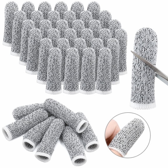 stcellnmex 40 Pieces Cut Resistant Finger Cots Protection Reusable Finger Thumb Protector Gloves for Kitchen Sculpture Work 2.4 Inch