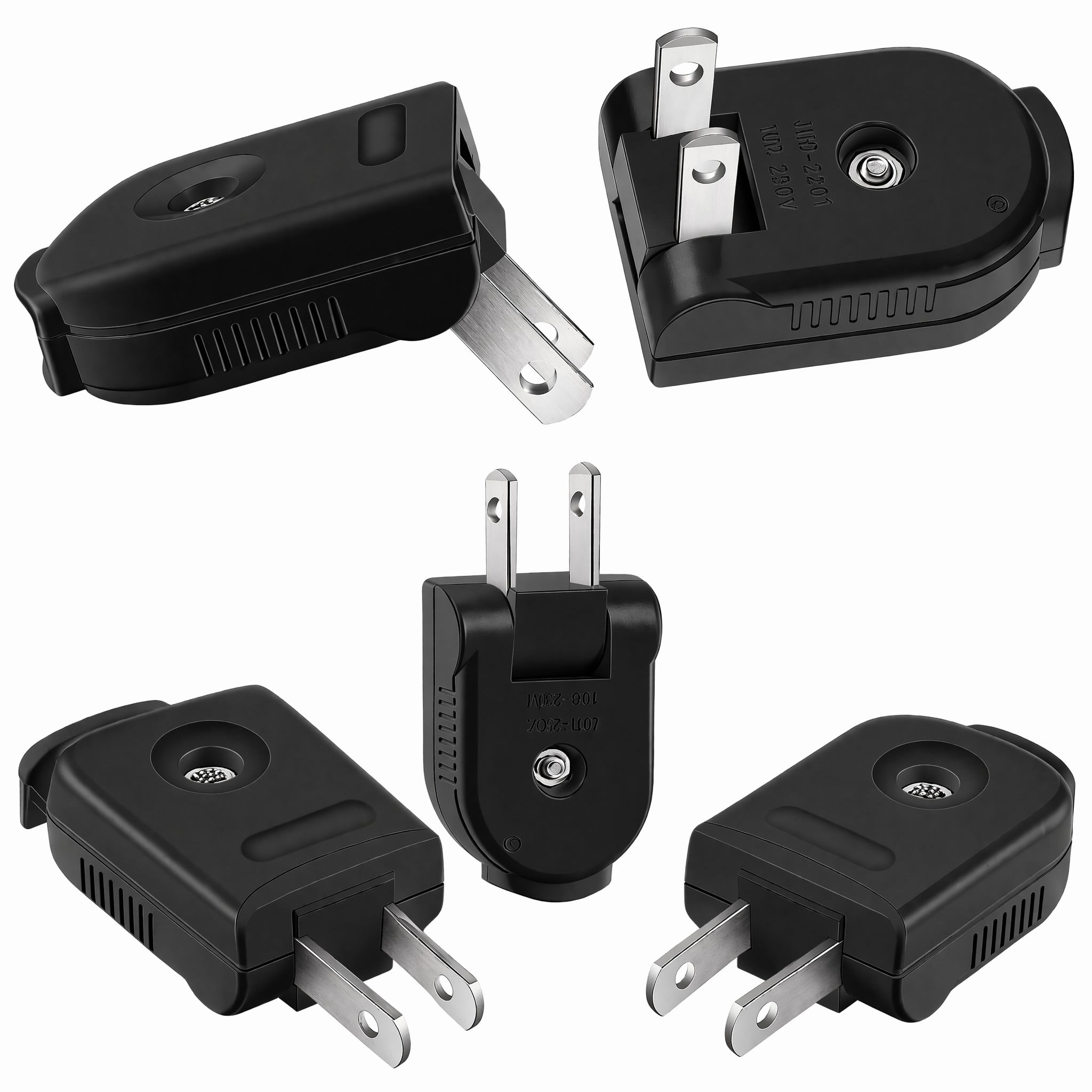 stcellnmex 5 Pcs Extension Cord Replacement Plug 2 Prong 250V 10A ...