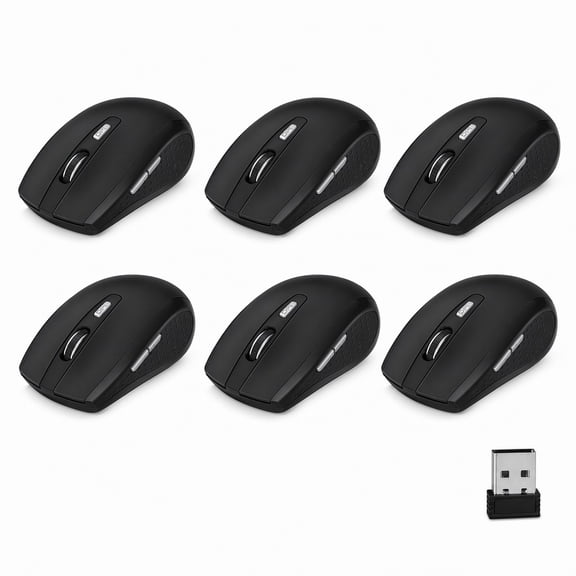 stcellnmex 6 Pack Wireless Mouse for Laptop 1200dpi Computer Mouse Bulk with 6 Buttons USB Receiver Compatible with Windows PC