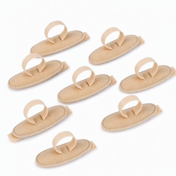stcellnmex 8 Pcs Hammer Toe Crest Cushion Soft Straightener Buttress Pads Splint Reduces Pressure from Calluses and Hammer Toes Medium Right Left Single Hole Beige