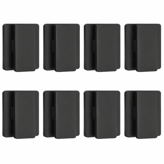 stcellnmex 8 Pcs Large Self Adhesive Clips Wall Tapestry Clips No Drilling Towel Holder Adjustable Spring 15 mm Flag Hanger for Bathroom Kitchen Home Office Hotel Black Rectangle